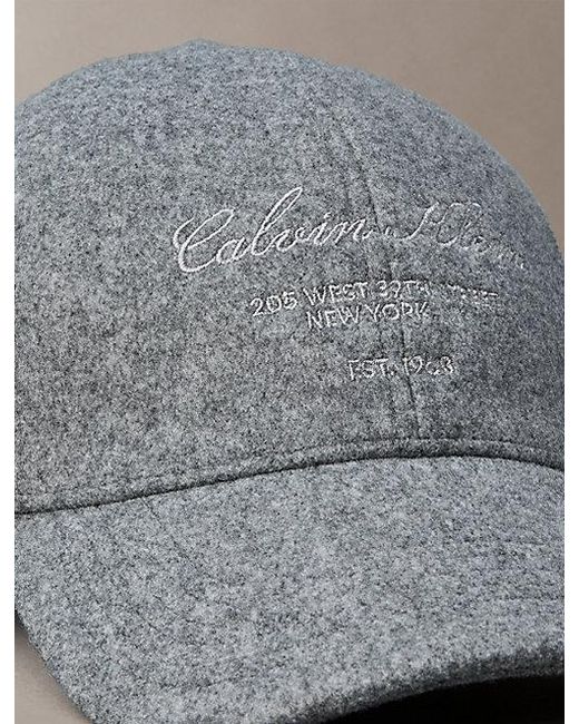 Calvin Klein Gray Felt Logo Embroidery Cap for men