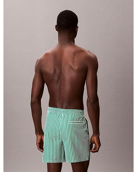 Calvin Klein Brown Medium Drawstring Swim Shorts Ck Monogram for men