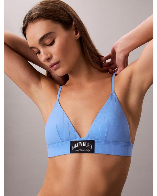 Calvin Klein Blue Lightly Lined Triangle Bralette