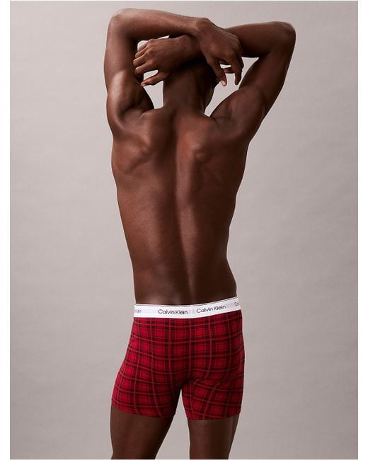 Calvin Klein Red Icon Cotton Stretch Holiday Boxer Brief for men