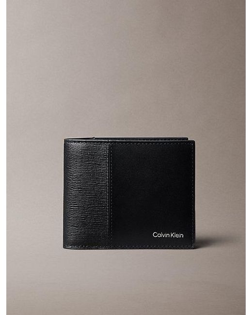 Calvin Klein Black Leather Rfid Slimfold Wallet for men