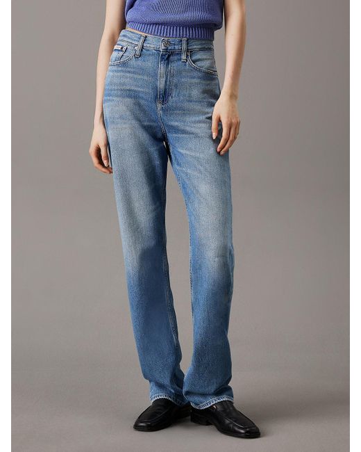 Calvin Klein Blue High Rise Straight Jeans