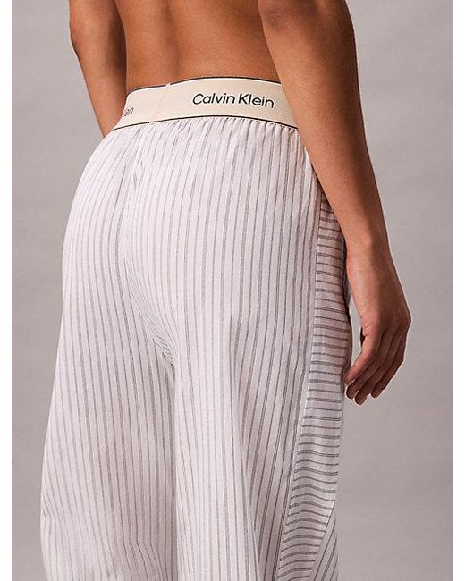 Calvin Klein Pyjamabroek Van Poplinkatoen Met Logo in het Multicolor