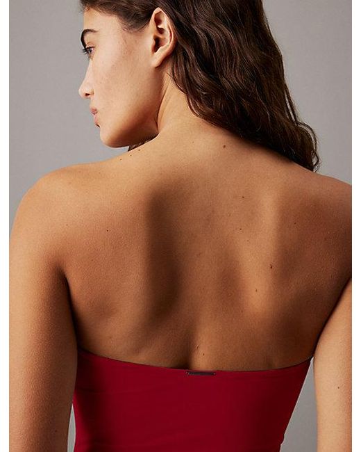 Calvin Klein Bandeau Badpak in het Red