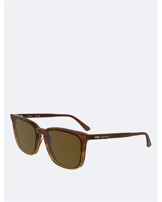 Calvin Klein Green Slim Modified Rectangle Sunglasses for men