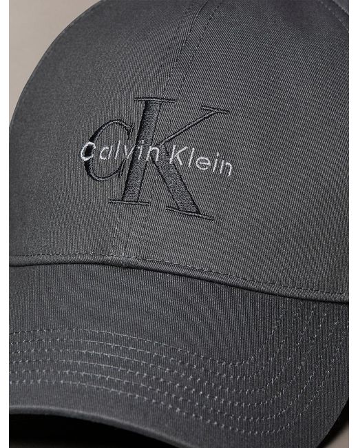 Calvin Klein Gray Embroidered Monogram Logo Twill Cap for men