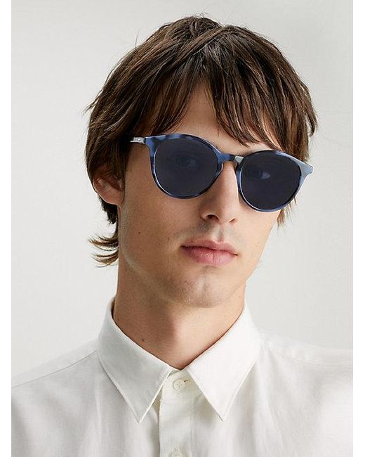 Calvin Klein Blue Round Sunglasses