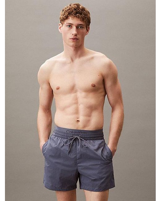Calvin Klein Zwemshort Met Dubbele Tailleband in het Blue voor heren