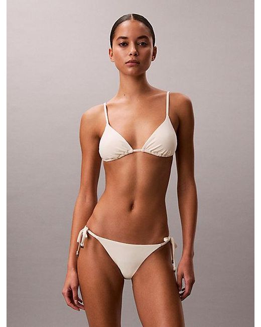 Calvin Klein Brown Triangle Bikini Top Ck Essentials