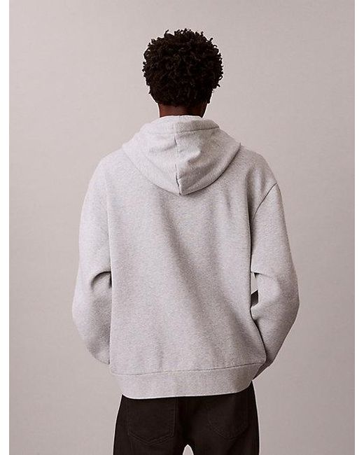 Calvin Klein White Kate Moss Fleece Graphic Relaxed Hoodie for men