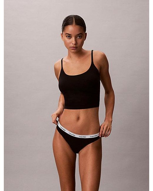 Calvin Klein Black 5 Pack Thongs Icon Logo