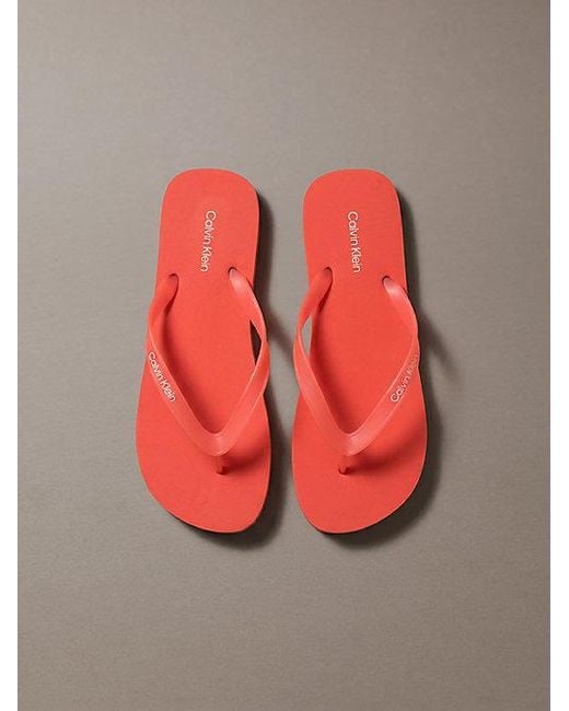 Calvin Klein Gray Rico Logo Flip Flops for men