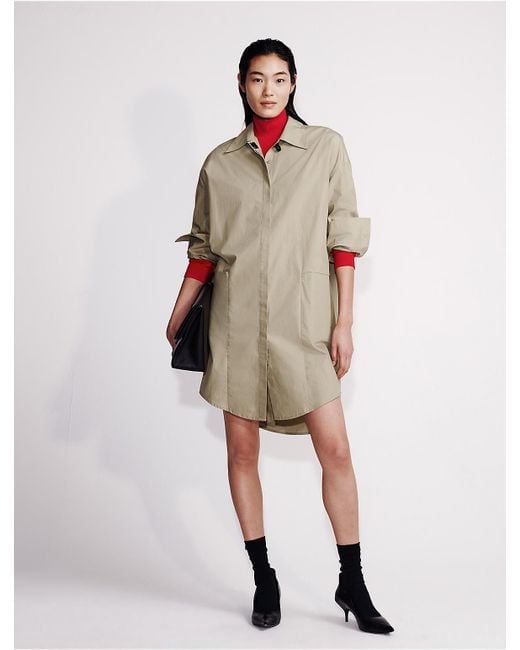 Calvin Klein Natural Poplin Woven Mini Shirt Dress