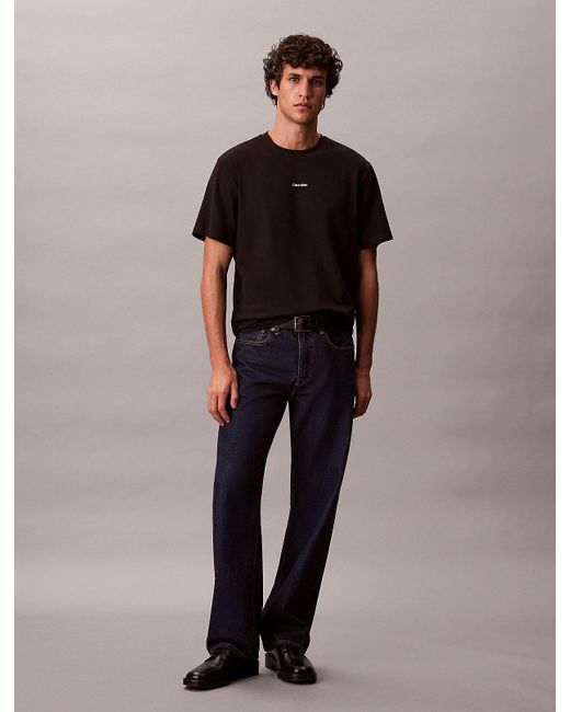 T-Shirt Relaxed En Piqué De Coton Calvin Klein pour homme en coloris Black