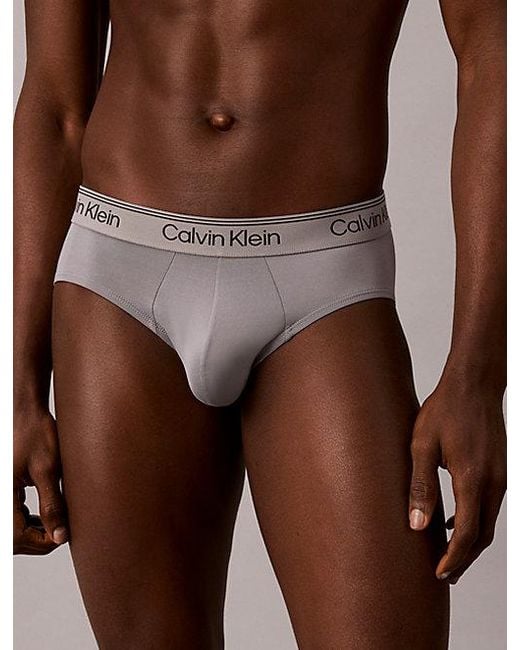 Calvin Klein Blue 3 Pack Hip Briefs Microfibre Stretch for men