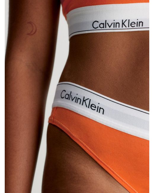 Calvin Klein Plus Size Thong - Modern Cotton in Orange