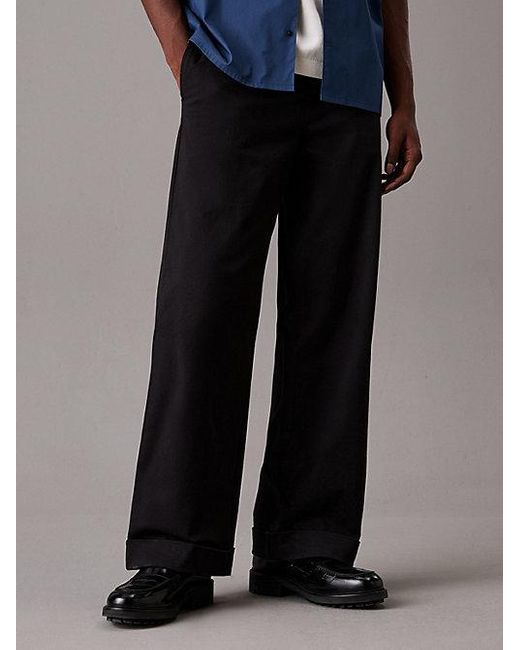 Calvin Klein Lässige Hose Mit Weitem Bein in Black für Herren