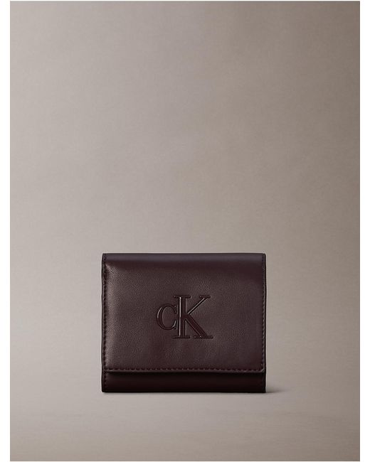 Calvin Klein Brown Embossed Monogram Bifold Wallet