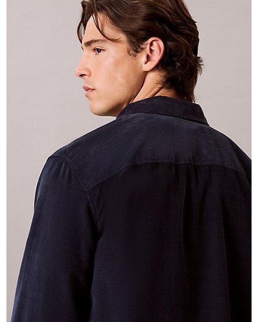 Calvin Klein Blue Jeans Cotton Corduroy Shirt for men