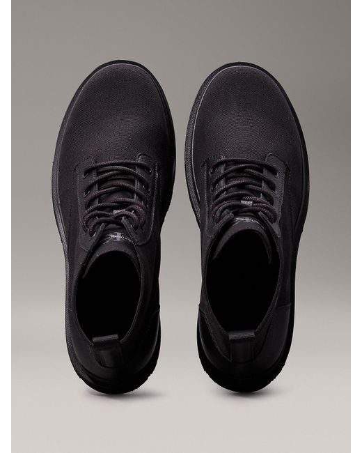 Calvin Klein Black Canvas Boots for men