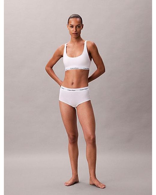Calvin Klein White Lightly Lined Bralette Icon Cotton Modal