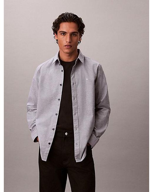 Calvin Klein Multicolor Jeans Oxford Cotton Button Down Shirt for men