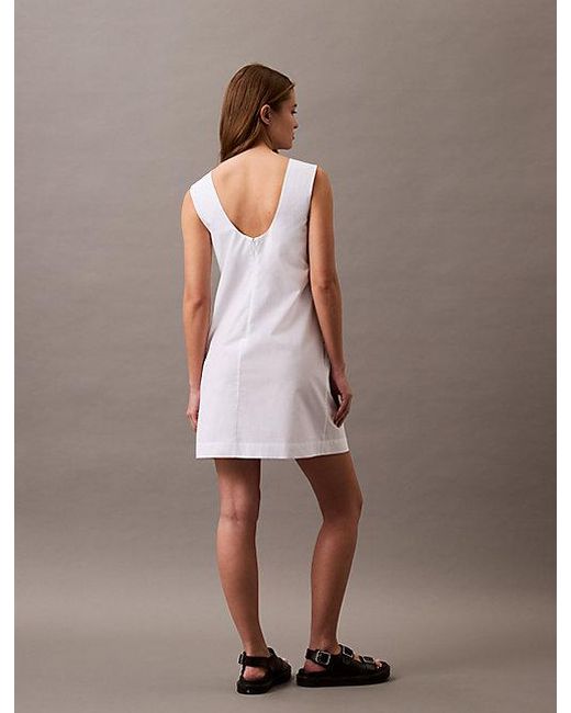 Calvin Klein Natural Jeans Sleeveless Cotton Poplin Mini Dress