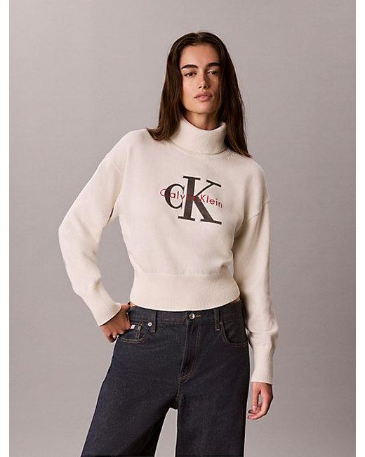 Calvin Klein Multicolor Jeans Monologo Turtleneck Jumper