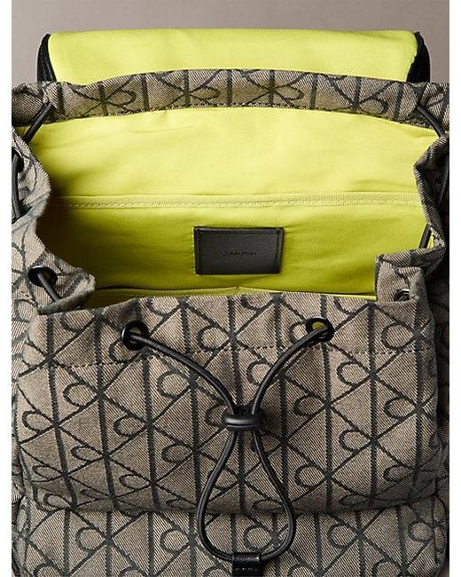 Calvin Klein Gray Water Repellent Logo Jacquard Backpack for men