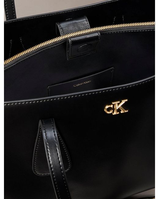 Calvin Klein Black Monogram Logo Business Tote Bag