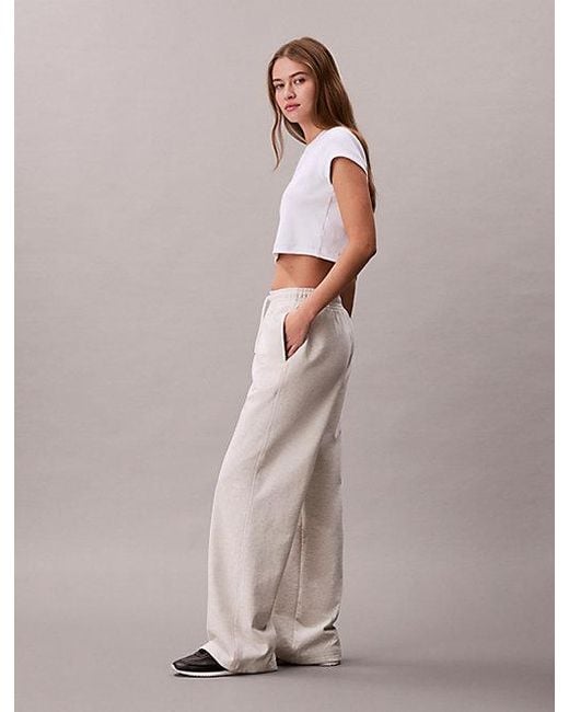 Calvin Klein Gray Jeans Cotton Terry Monogram Joggers