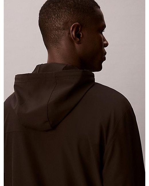 Calvin Klein Brown Sport Water Repellent Hooded Windbreaker for men