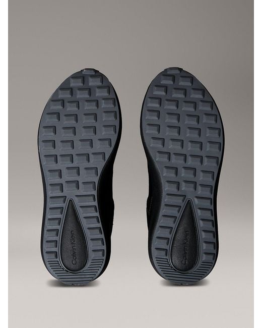 Calvin Klein Black Leather Chunky Runner Trainers for men