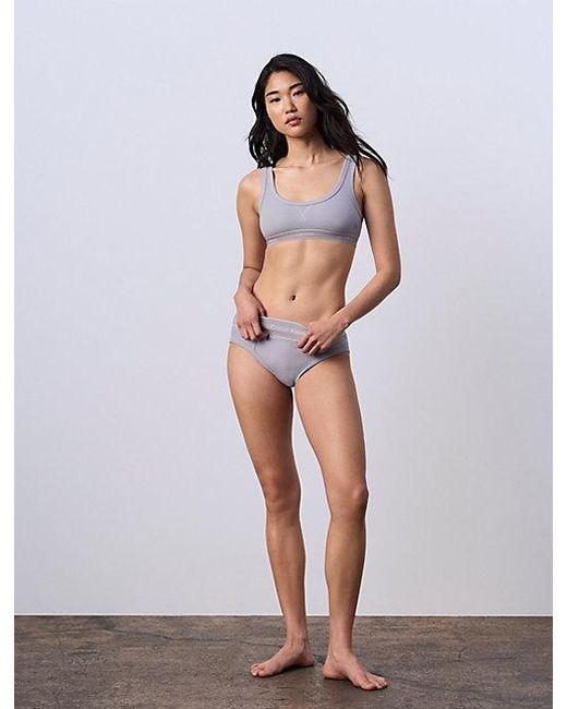 Calvin Klein Blue Jung Kook For Lightly Lined Bralette Heritage Cotton