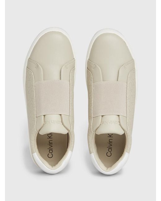 Calvin Klein White Logo Slip-on Shoes