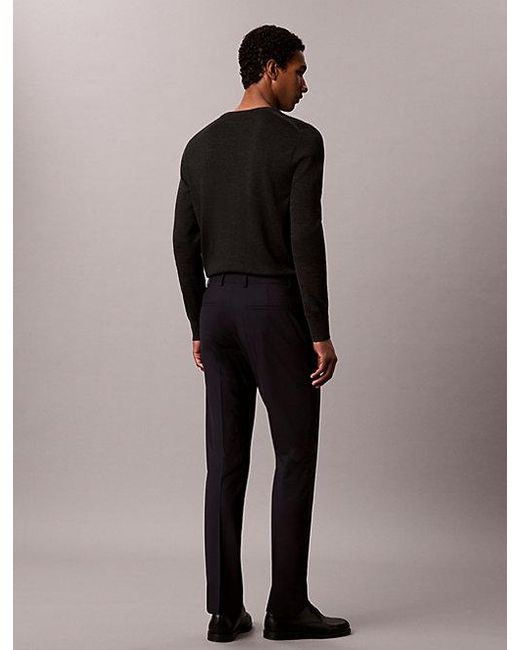 Calvin Klein Natural Slim Wool Stretch Trousers for men