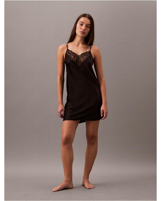 Calvin Klein Brown Instinct Satin Chemise
