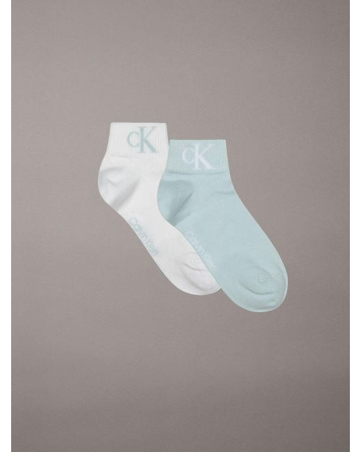 Calvin Klein Multicolor 2 Pack Soft Cotton Stretch Ankle Socks