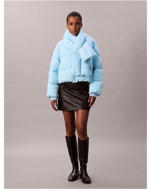 Calvin Klein Blue Short Down Puffer Jacket