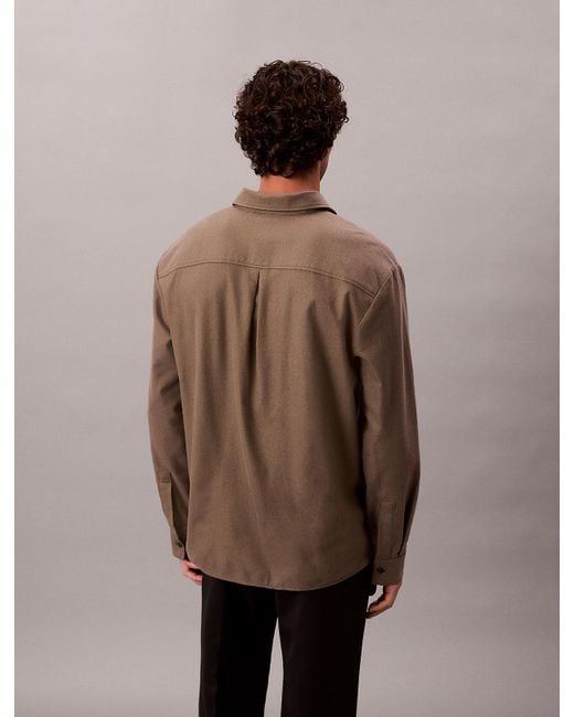 Camicia Button-Down di Calvin Klein in Brown da Uomo