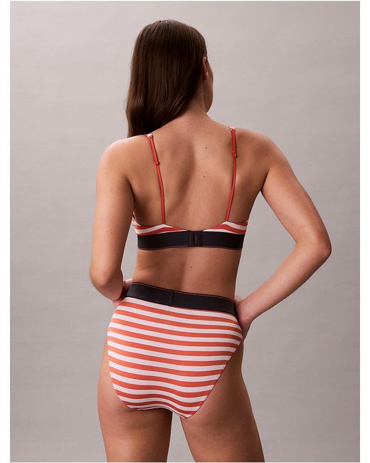 Calvin Klein Multicolor Graphic Monogram Microfiber Stretch Lightly Lined Triangle Bralette