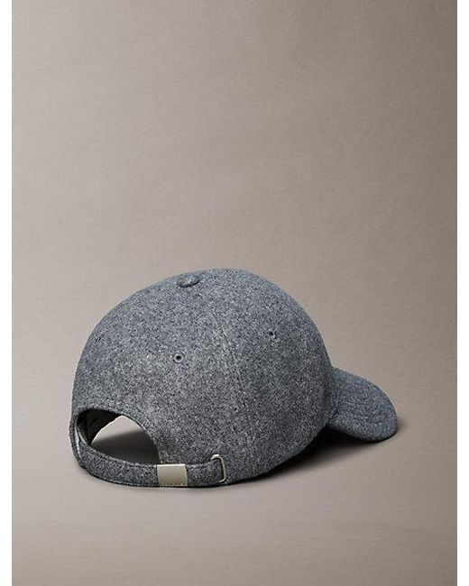 Calvin Klein Gray Felt Embroidered Logo Cap for men
