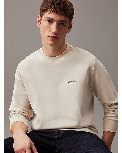Calvin Klein Katoenen Sweatshirt in het Natural voor heren
