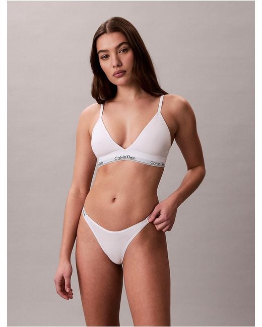Calvin Klein White String Thong Icon Logo