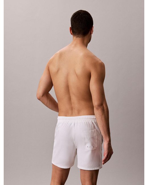 Calvin Klein White Core Solid Swim Shorts for men