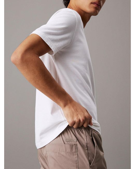 Short Pull-Up Extensible En Popeline Calvin Klein pour homme en coloris Natural