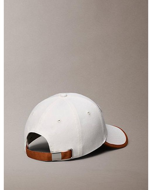 Calvin Klein White Uv Twill Bouclé Logo Adjustable Cap