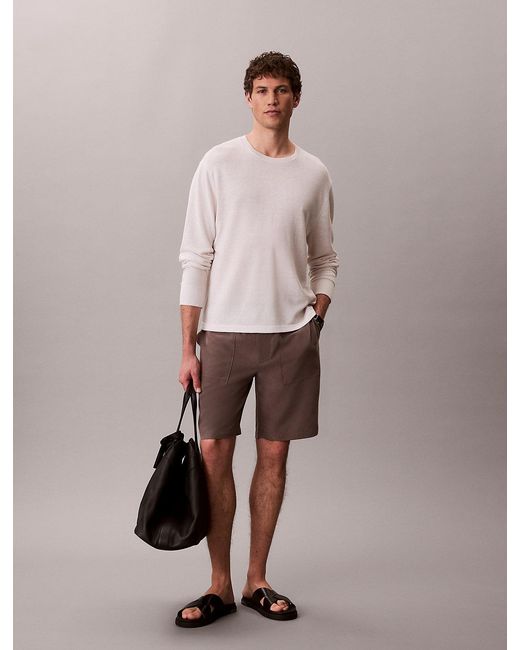 Calvin Klein Pink Soft Modal Drawstring Shorts for men