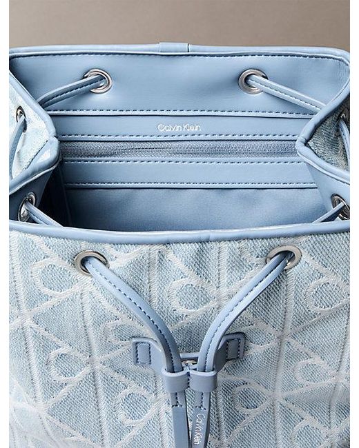 Calvin Klein Blue Denim Logo Jacquard Backpack