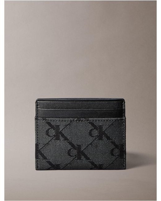 Calvin Klein Gray Monogram Jacquard Card Case